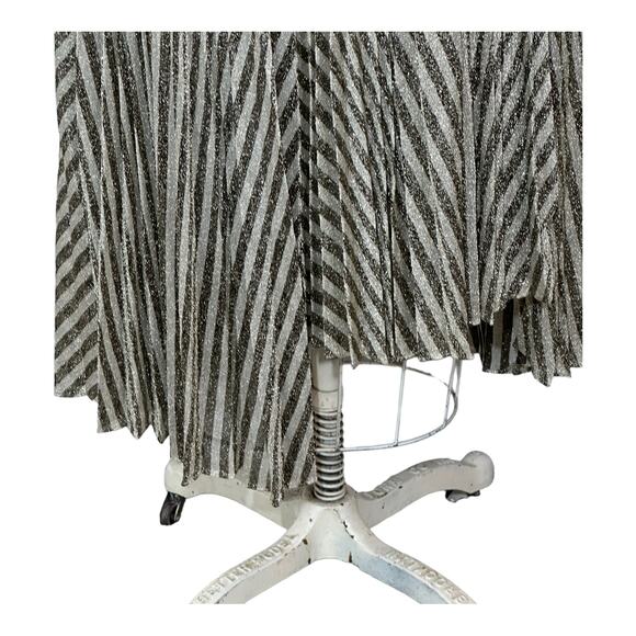 Maje Jungla Striped Lurex Asymmetrical Hem Midi Skirt Women 8 Maje 38 NWT - Picture 4 of 10